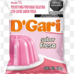 D'Gari – Gelatina con Leche sabor Fresa 120g